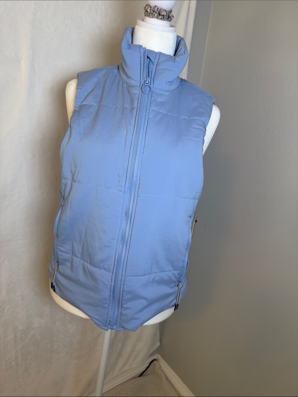 90 Degree By Reflex Soft Blue Quilted Puffer Vest